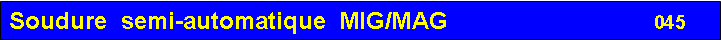 Zone de Texte: Soudure  semi-automatique  MIG/MAG                               045 
