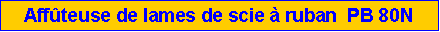 Zone de Texte: Aff�teuse de lames de scie � ruban  PB 80N
