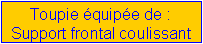 Zone de Texte: Toupie �quip�e de :Support frontal coulissant
